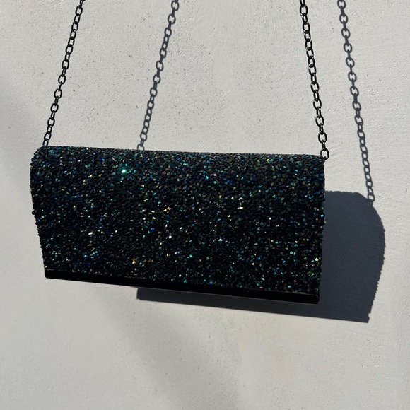 Small black and blue sparkly evening purse - Picture 1 of 10